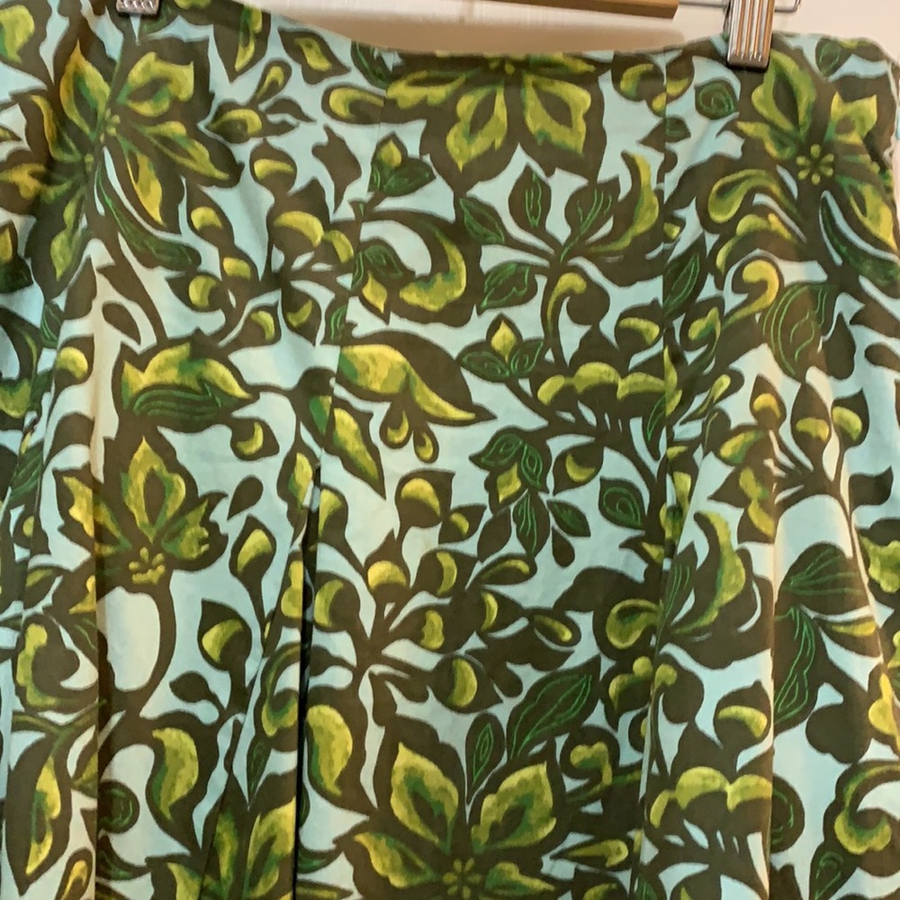 Merona Blue & Green Floral print cotton skirt - Picture 3 of 8